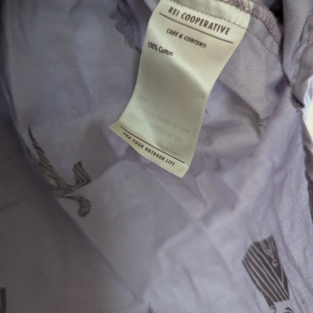 Cooperative Lavender Button Down Shirt with Black Patterns - Picture 4 of 7